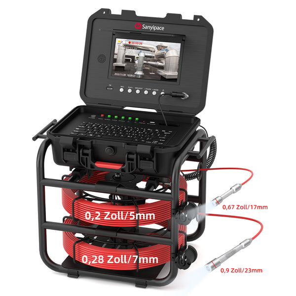 Stand-up-Kanalkamera mit 7-mm-Spulen mit Selbstnivellierung und Ortung –  Sanyipace